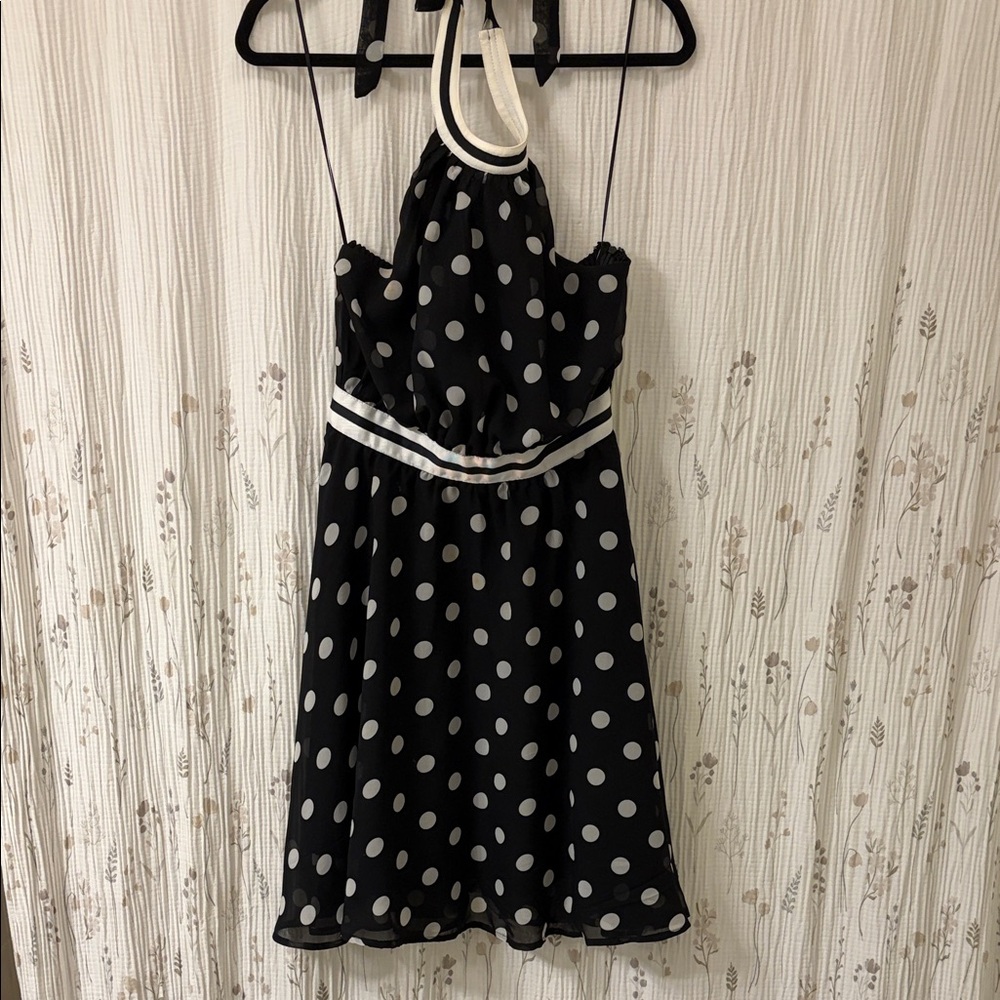 Double Zero Black and White Polka Dot Mini Dress
